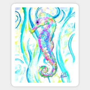 Seahorse Swimming in the Ocean Sticker